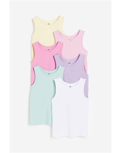 Набор из шести топов-жилетов с отделкой пико, бирюзовый H&m