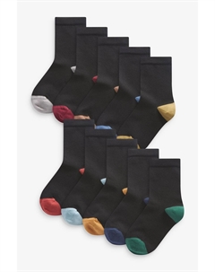 Комплект из 10 пар носков с высоким содержанием хлопка, черный Next