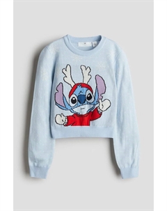 Свитер жаккардовой вязки, голубой H&m