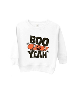 Толстовка с рисунком Boo Yeah Skateboard для малышей, белый The juniper shop