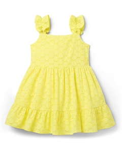 Платье Girls Eyelet Dress, желтый Janie and jack