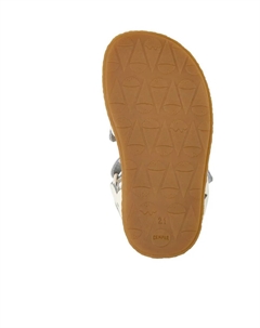 Кожаные сандалии для девочки с белым цветочным узором Camper