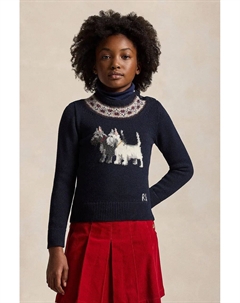 Детский свитер из смесовой шерсти, темно-синий Polo ralph lauren