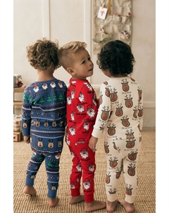 3 пижамы с рождественскими персонажами из 100% хлопка, мультиколор Next