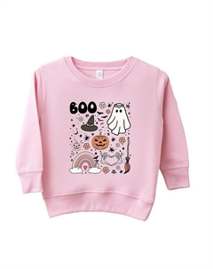 Толстовка с рисунком Boo Collage для малышей, розовый The juniper shop