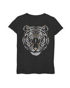 Футболка с изображением головы тигра и золотыми хлопьями для девочек 7–16 лет Licensed character