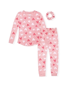Пижамный комплект для девочек из 2 предметов из сверхмягкого джерси и плотного прилегания, цвет Hearts Sleep on it