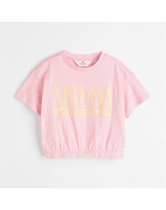 Футболка с принтом Nirvana, светло-розовый H&m