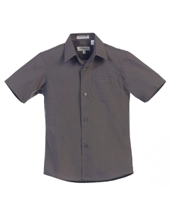 Детская однотонная классическая рубашка с короткими рукавами, цвет Dark Gray Gioberti