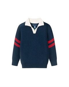 Темно-синий свитер с воротником для мальчиков — Little Kid Andy & evan