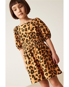 Леопардовый комбинезон с рукавами-фонариками, коричневый Next