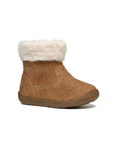 Детские замшевые зимние ботинки MACCHIA, коричневый Geox