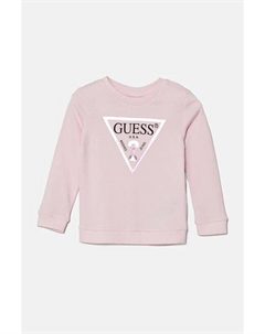 Детская хлопковая толстовка, розовый Guess