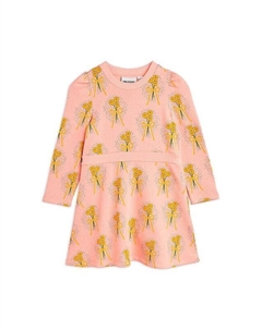 Детское хлопковое платье Зимние цветы, розовый Mini rodini