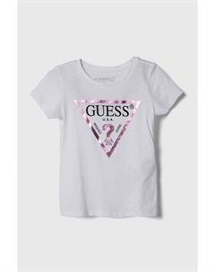 Детская хлопковая футболка, белый Guess