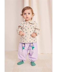 Детские хлопковые спортивные штаны Pansy Flower, фиолетовый Bobo choses