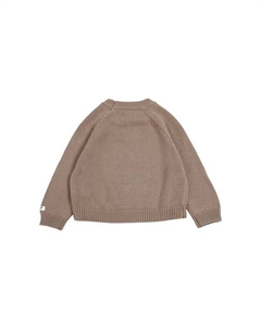 Хлопковый детский свитер Loeke Sweater Bear, коричневый Donsje