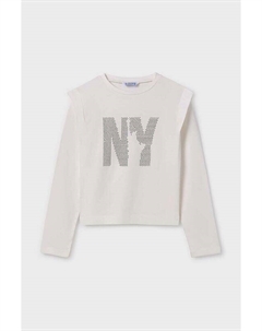 Детская хлопковая рубашка с длинным рукавом, белый Mayoral