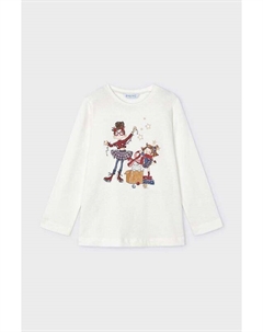 Детская хлопковая рубашка с длинным рукавом, бежевый Mayoral