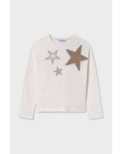 Детская хлопковая рубашка с длинным рукавом, бежевый Mayoral