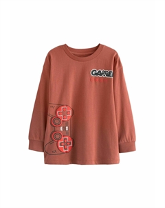 Рубашка с длинным рукавом LONG SLEEVE GRAPHIC, коричневый Next