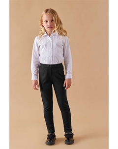 Школьные брюки скинни из эластичного трикотажа без застежки, черный Next