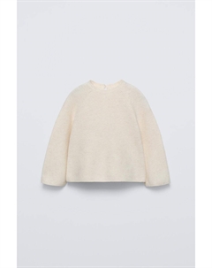 Текстурный трикотажный свитер, светло-бежевый Zara