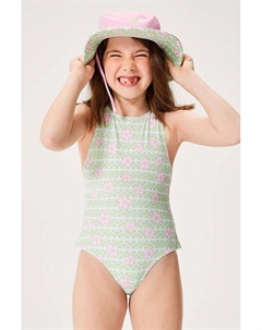 Сплошной детский купальник HIBILINENE, зеленый Roxy