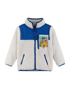 Куртка из шерпы с накладным карманом с принтом - Little Kid, коричневый/бежевый Andy & evan