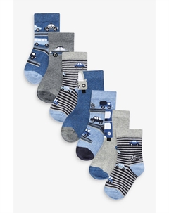 Носки с повышенным содержанием хлопка 7 штук в упаковке, синий Next
