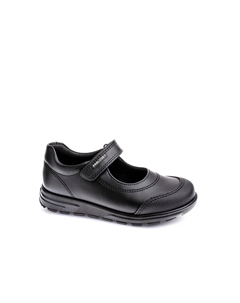 Кожаные туфли Мэри Джейн для девочек на застежке-липучке, черный Pablosky
