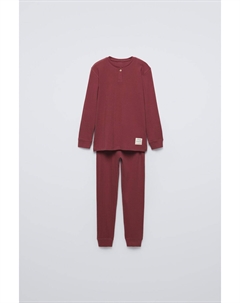 Однотонная пижама henley, бордо Zara