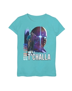 Футболка с плакатом « What If T'Challa Starlord and Watcher» для девочек 7–16 лет Marvel