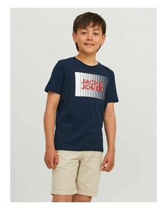 Футболка с принтом JJECORP LOGO PLAY O NECK, темно-синий Jack & jones