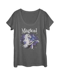 Детская футболка с овальным вырезом Magical Unicorn и графическим рисунком Unbranded