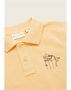 Рубашка поло MIT MOTIVPRINT, оранжевый Tom tailor