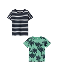 Футболка 2ER-SET KURZARM NORMAL GESCHNITTEN RUNDHALS, синий Name it