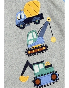 Рубашка с длинным рукавом CONSTRUCTION VEHICLE APPLIQUE REGULAR FIT, серый Jojo maman bébé