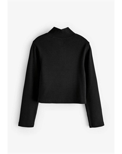 Вязаный свитер BOXY ZIP NECK, REGULAR FIT, черный Next