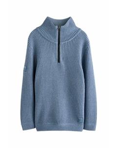 Вязаный свитер UTILITY ZIP NECK, REGULAR FIT, синий Next