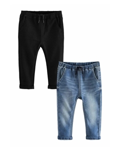 Джинсы узкого кроя SUPERSOFT PULL-ON WITH STRETCH 2 PACK, светло-голубой Next