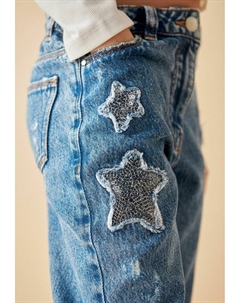 Джинсы прямого кроя MOM SEQUIN STAR REGULAR FIT, синий Next