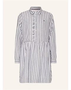 Платье-Рубашка из блестящей пряжи, белый Tommy hilfiger