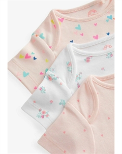 Боди HIP DYSPLASIA SHORT SLEEVE 3 PACK, REGULAR FIT, розовый Next