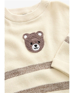 Вязаный свитер BEAR STRIPE CREW NECK, бежевый Next