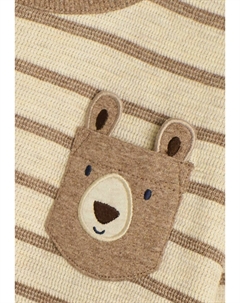 Вязаный свитер BEAR APPLIQUE POCKET, REGULAR FIT, бежевый Jojo maman bébé