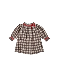 Клетчатое платье для девочки с контрастными деталями, мультиколор Babidu