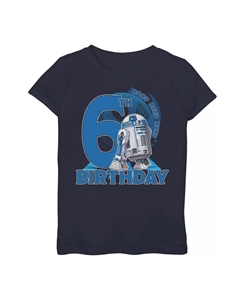 Футболка с рисунком на 6-й день рождения для девочек 7–16 лет «Звездные войны R2-D2 Boop Beep Beep» Star wars
