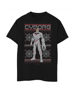 Рождественский уродливый свитер с изображением киборга из комиксов DC Comics «Лига справедливости» для мальчиков 8–20 лет Licensed character