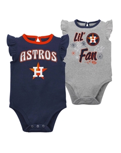 Комплект из двух боди Infant Navy/Heather Grey Houston Astros Little Fan Outerstuff